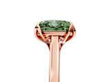 Rose gold Fancy Green Princess Cut Diamond Solitaire Ring with Flower Prong Setting and Classic Band_41