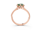 Rose gold Fancy Green Princess Cut Diamond Solitaire Ring with Flower Prong Setting and Classic Band_60