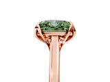 Rose gold Fancy Green Princess Cut Diamond Solitaire Ring with Flower Prong Setting and Classic Band_62