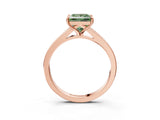 Rose gold Fancy Green Princess Cut Diamond Solitaire Ring with Pavé Band and Prong Setting_15