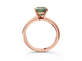 Rose gold Fancy Green Princess Cut Diamond Solitaire Ring with Six-Prong Setting and Classic Band_26