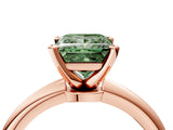 Rose gold Fancy Green Princess Cut Diamond Solitaire Ring with Six-Prong Setting and Classic Band_27