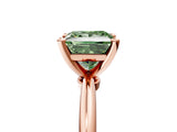 Rose gold Fancy Green Princess Cut Diamond Solitaire Ring with Six-Prong Setting and Classic Band_28