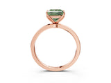 Rose gold Fancy Green Princess Cut Diamond Solitaire Ring with Thin Band and Prong Setting_15