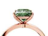 Rose gold Fancy Green Princess Cut Diamond Solitaire Ring with Thin Band and Prong Setting_16