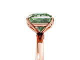 Rose gold Fancy Green Princess Cut Diamond Solitaire Ring with Thin Band and Prong Setting_17
