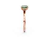 Rose gold Fancy Green Princess Cut Diamond Solitaire Ring with Thin Band and Prong Setting_26