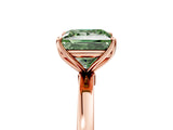 Rose gold Fancy Green Princess Cut Diamond Solitaire Ring with Thin Band and Prong Setting_29
