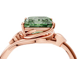 Rose gold Fancy Green Princess Cut Diamond Solitaire Ring with Twist Band and Four-Prong Setting_33