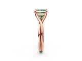 Rose gold Fancy Green Princess Cut Diamond Solitaire Twist Band Prong Setting Ring_69
