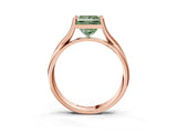 Rose gold Fancy Green Princess Cut Diamond Solitaire Twist Band Prong Setting Ring_70