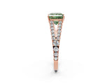 Rose gold Fancy Green Princess Cut Diamond Split Shank Pavé Engagement Ring with Four-Prong Setting_20