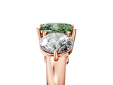 Rose gold Fancy Green Princess Cut Diamond Three-Stone Ring with Prong Setting and Classic Band_39