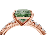 Rose gold Fancy Green Princess  Cut Diamond Vine Band with Four-Prong Setting_4