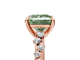 Rose gold Fancy Green Princess  Cut Diamond Vine Band with Four-Prong Setting_5
