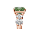 Rose gold Fancy Green Princess  Cut Five-Stone Prong Set Diamond Ring with Classic Band_39