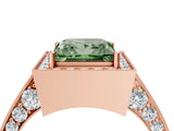 Rose gold Fancy Green Princess Cut Halo Diamond Engagement Ring with Split Shank Band and Four-Prong Setting_4