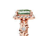 Rose gold Fancy Green Princess Cut Halo Diamond Solitaire with Filigree Band and Four-Prong Setting_17