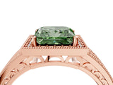 Rose gold Fancy Green Princess Cut Halo Diamond Split Shank Ring with Prong Setting_28