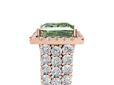 Rose gold Fancy Green Princess Cut Halo Pavé Diamond Engagement Ring with Split Shank and Four-Prong Setting_8