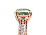 Rose gold Fancy Green Princess  Cut Pave Diamond Engagement Ring with Channel Set Band and Four-Prong Setting_5