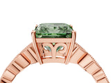 Rose gold Fancy Green Princess Cut Solitaire Diamond Ring with Infinity Twist Band and Four-Prong Setting_4