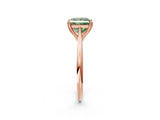 Rose gold Fancy Green Princess Cut Solitaire Diamond Ring with Six-Prong Setting and Classic Band_14