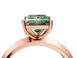 Rose gold Fancy Green Princess  Cut Solitaire Engagement Ring with Flat Band and Four-Prong Setting 5