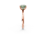 Rose gold Fancy Green Princess  Cut Solitaire Engagement Ring with Four-Prong Setting and Classic Band_2