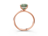 Rose gold Fancy Green Princess  Cut Solitaire Engagement Ring with Four-Prong Setting and Classic Band_3