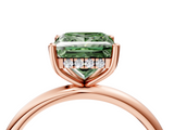 Rose gold Fancy Green Princess  Cut Solitaire Engagement Ring with Four-Prong Setting and Classic Band_4