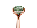 Rose gold Fancy Green Princess  Cut Solitaire Engagement Ring with Four-Prong Setting and Classic Band_5