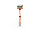 Rose gold Fancy Green Princess  Cut Solitaire Engagement Ring with Four-Prong Setting on a Classic Band_2