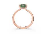 Rose gold Fancy Green Princess  Cut Solitaire Engagement Ring with Four-Prong Setting on a Classic Band_3