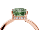 Rose gold Fancy Green Princess  Cut Solitaire Engagement Ring with Four-Prong Setting on a Classic Band_4
