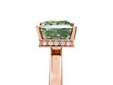 Rose gold Fancy Green Princess  Cut Solitaire Engagement Ring with Four-Prong Setting on a Classic Band_5