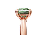 Rose gold Fancy Green Princess  Cut Solitaire Engagement Ring with Tapered Band and Four-Prong Setting 5