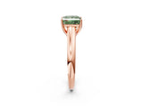 Rose gold Fancy Green Princess Cut Solitaire Engagement Ring with Tapered Band and Four-Prong Setting_5