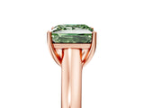 Rose gold Fancy Green Princess Cut Solitaire Engagement Ring with Tapered Band and Four-Prong Setting_8