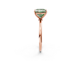 Rose gold Fancy Green Princess  Cut Solitaire Engagement Ring with Thin Band and Four-Prong Setting_5
