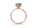 Rose gold Fancy Green Princess  Cut Solitaire Engagement Ring with Thin Band and Four-Prong Setting_6