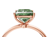 Rose gold Fancy Green Princess  Cut Solitaire Engagement Ring with Thin Band and Four-Prong Setting_7
