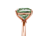 Rose gold Fancy Green Princess  Cut Solitaire Engagement Ring with Thin Band and Four-Prong Setting_8