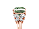 Rose gold Fancy Green Princess  Cut Solitaire Floral Diamond Ring with Four-Prong Setting_5