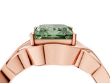 Rose gold Fancy Green Princess Cut Solitaire Intertwined Band Prong Setting Ring_4