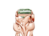 Rose gold Fancy Green Princess Cut Solitaire Leaf-Inspired Engagement Ring with Prong Setting_17