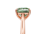 Rose gold Fancy Green Princess  Cut Solitaire Ring with Cathedral Band and Four-Prong Setting_5