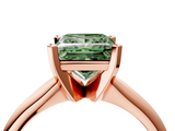 Rose gold Fancy Green Princess  Cut Solitaire Ring with Four-Prong Setting on a Classic Band_4