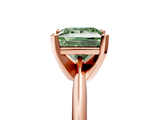 Rose gold Fancy Green Princess  Cut Solitaire Ring with Four-Prong Setting on a Classic Band_5