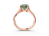Rose gold Fancy Green Princess Cut Solitaire Tension Set Diamond Ring with Split Shank Band_3